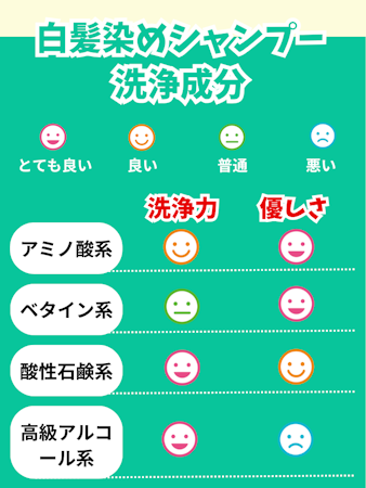 白髪染めシャンプー,おすすめ,洗浄成分
