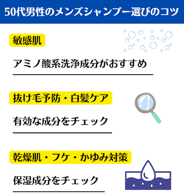 50代男性がメンズシャンプーを選ぶときのポイント